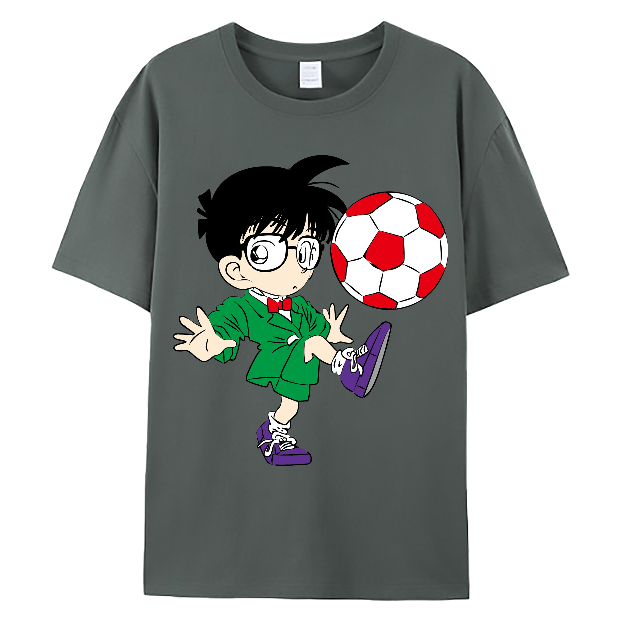 （画像用） 名探偵コナン 江戸川 コナン Detective Conan Conan Edogawa 綿100％ メンズ半袖Tシャツ｜肌触りやわらか＆通気性